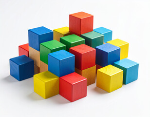 Obraz premium A set of colorful, chunky building blocks designed for easy gripping and manipulation, promoting inclusive play and development.