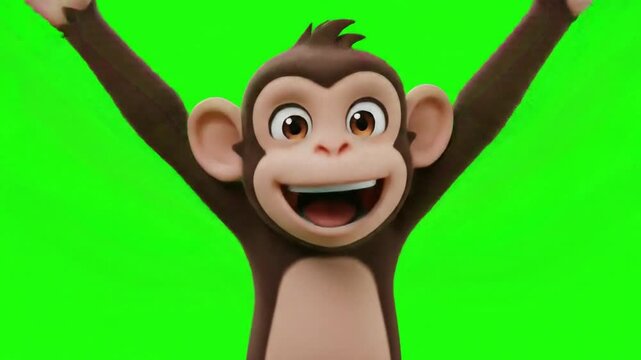 Jumping cartoon monkey
