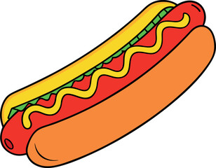 Hotdog Illustration Isometric