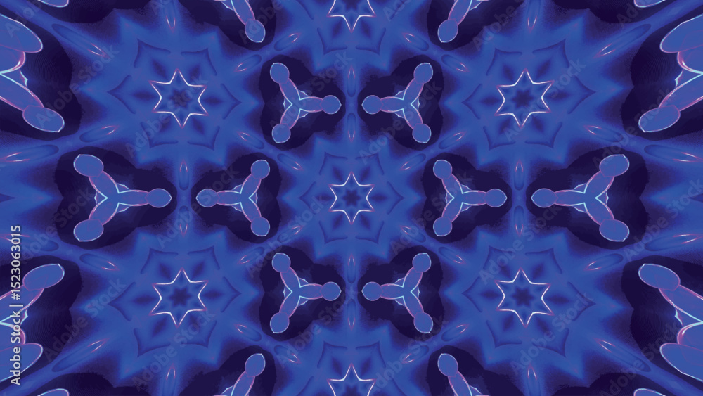 Aufkleber an abstract blue light kaleidoscope pattern designed for maximum visual impact with vibrant resonanc