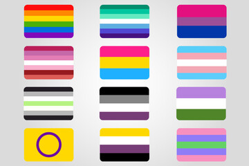 Lgbt pride month flags collection.ai