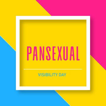 Pansexual visibility day flyer graphic in flag colors