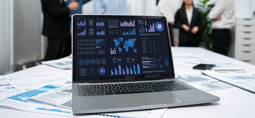 Business data dashboard provide business intelligence analytic for marketing strategy planning...
