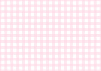 かわいい手書き風のピンク色のチェック柄背景　イラスト　ベクター