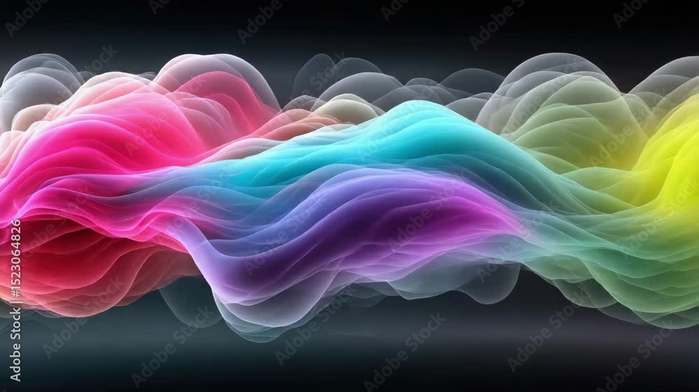 Poster energetic motion flow colorful abstract waves flowing in smooth motion with gradient shades
