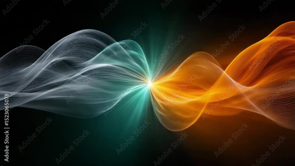 Aufkleber energetic motion flow ethereal light waves creating dynamic energy patterns in motion