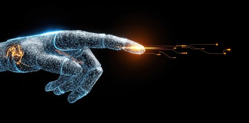 Digital hand interacting with circuitry network
