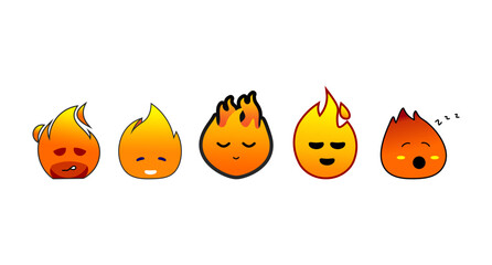 fire flames set