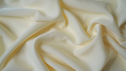 Fototapeta premium Elegant Draped Fabric Creamy Yellow Texture and Soft, Luxurious Feel