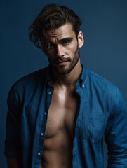 Fototapeta premium Modern Masculinity Captured in Natural Light and Confident Poise