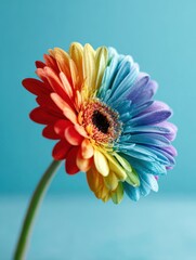 Gerbera with Dew and Rainbow Colors – LGBTQ Symbol of Pride