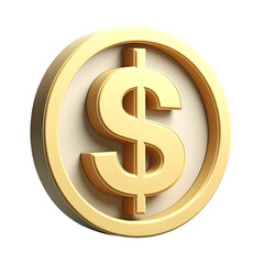 Obraz premium A Golden Coin with a Prominent Dollar Sign Illustration Concept
