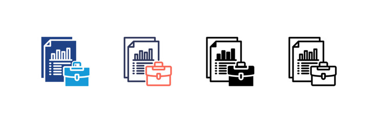 Portfolio icon set multiple style collection