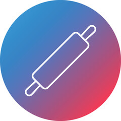 Rolling Pin Line Gradient Circle Background Icon