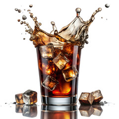 Clear Glass Filled With Dark Soda And Large Bubbles