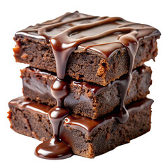 Close Up Of Two Rich Fudgy Chocolate Brownies