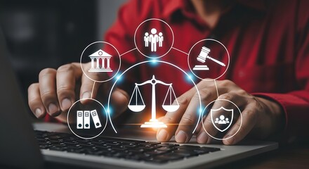 Online Legal Services Justice Scales Law Firm Technology Client LegalTech Lawyer Digital