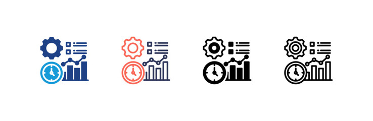 Time icon set multiple style collection