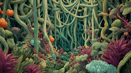 Fototapeta premium Vibrant jungle vegetation