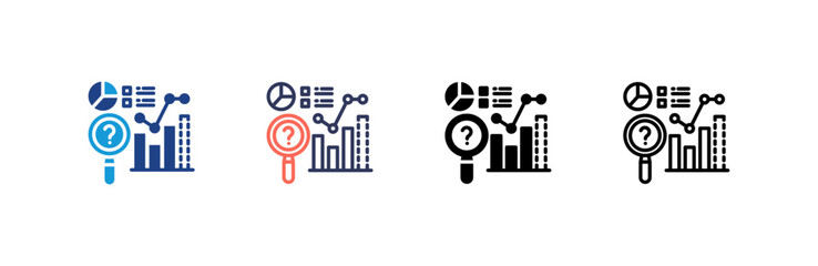 Predictive Chart icon set multiple style collection