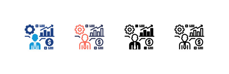 People icon set multiple style collection