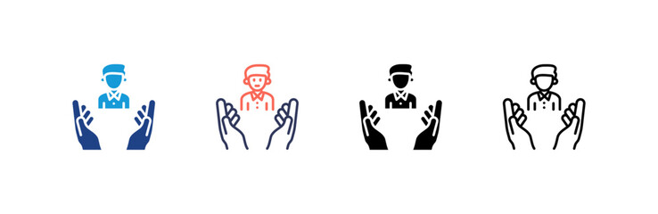 Customer Care icon set multiple style collection