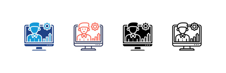 Obraz premium Crm icon set multiple style collection