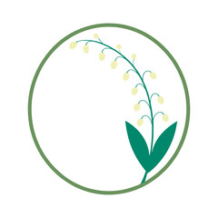 Oval Lily Valley Flower Frame Vector Spring Elegance