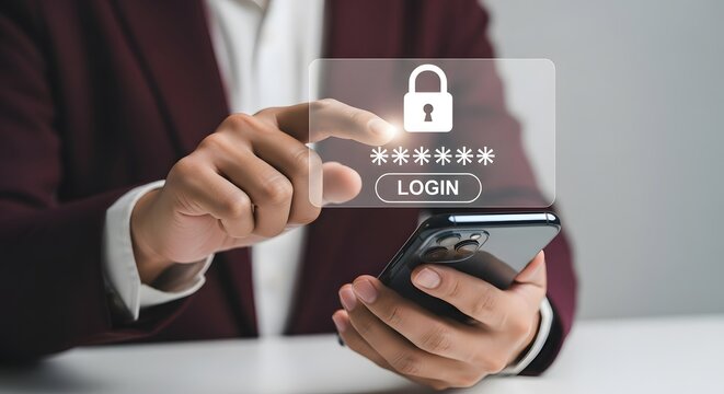 Secure Mobile Login Access Password Protection Smartphone User Interface