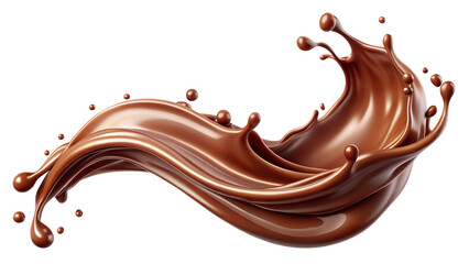Dynamic Splash Of Flowing Melted Chocolate
