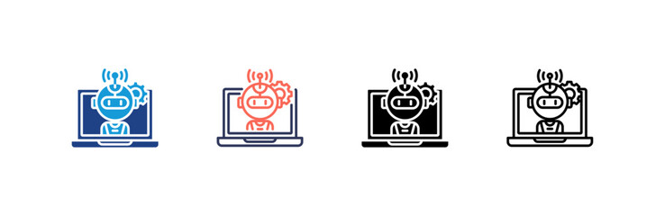 Artificial Intelligence icon set multiple style collection
