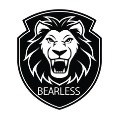 Angry wild animal lion head vector illustration mascot