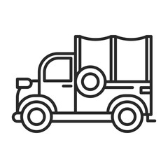 Retro classic car line icon