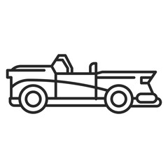 Retro classic car line icon
