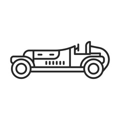 Retro classic car line icon