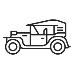 Retro classic car line icon
