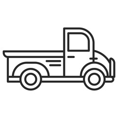 Retro classic car line icon