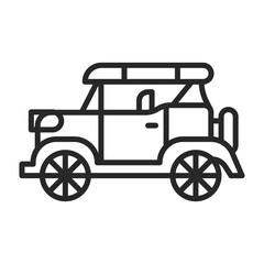 Retro classic car line icon