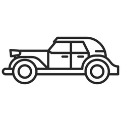 Retro classic car line icon