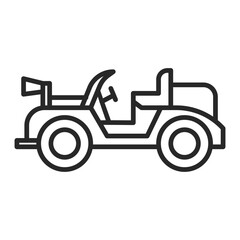 Retro classic car line icon