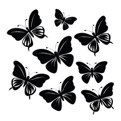 Obraz premium Beautiful seamless pattern of colorful vector butterflies, a floral nature design element for spring and summer decoration