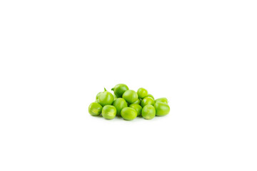 Fresh green pea pods with green peas isolated on white background. Sweet green peas. Green pea beans vegetables. Vegan. healthy green vegetable.