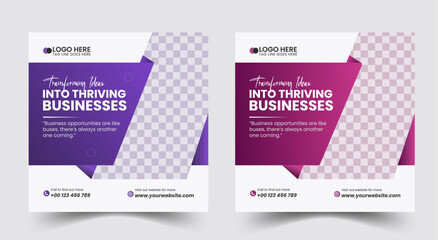 Naklejka premium creative social media post design for your corporate business agency. business social media post banner design with rectangle shape.