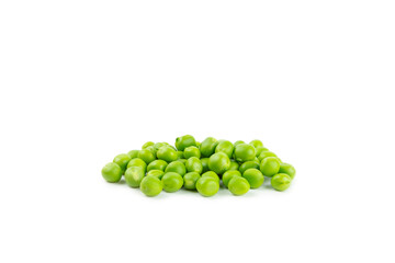 Fresh green pea pods with green peas isolated on white background. Sweet green peas. Green pea beans vegetables. Vegan. healthy green vegetable.