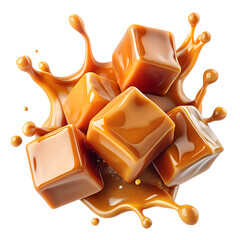 High Resolution Image Of Rich Glossy Caramel Cubes