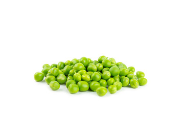 Fresh green pea pods with green peas isolated on white background. Sweet green peas. Green pea beans vegetables. Vegan. healthy green vegetable.
