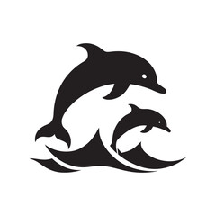 Dolphins Jumping Ocean Waves