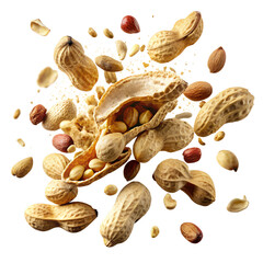 High Resolution Image Of Roasted Peanuts Scattered On Surface
