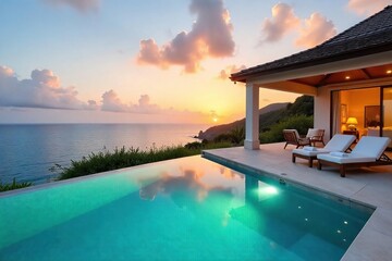Luxury holiday villa with private pool and stunning ocean views Perfect for a relaxing getaway or family vacation Enjoy breathtaking sunsets and outdoor living , coast, private