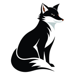 black fox Silhouette vector